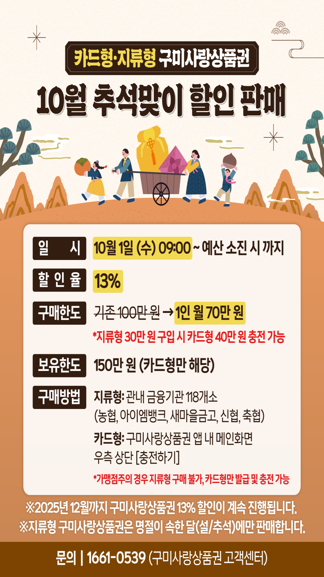 10월 상품권 판매 홍보