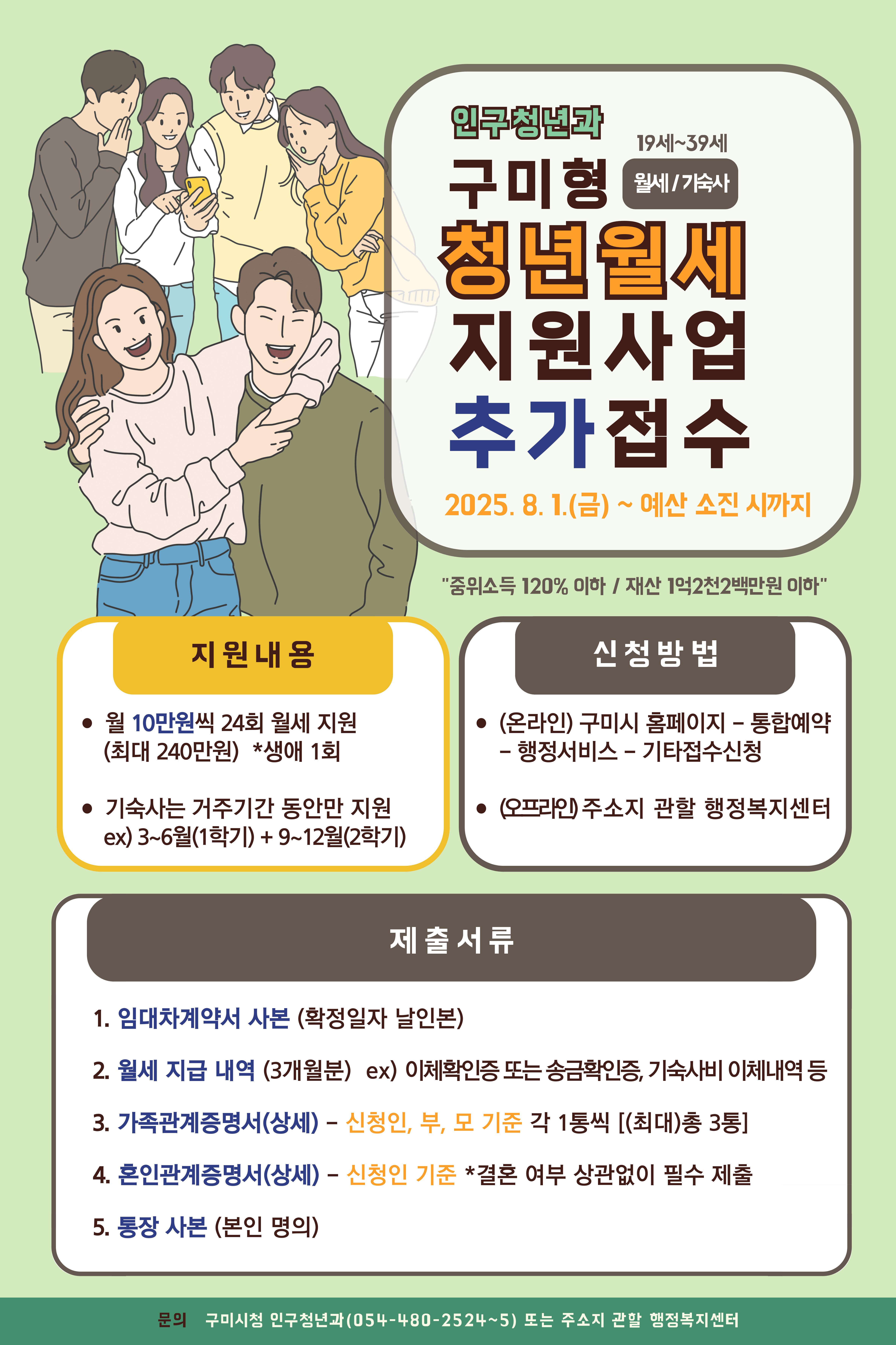 구미시, 청년 월세지원 추가 1,700명 모집&hellip;8월 1일부터 접수