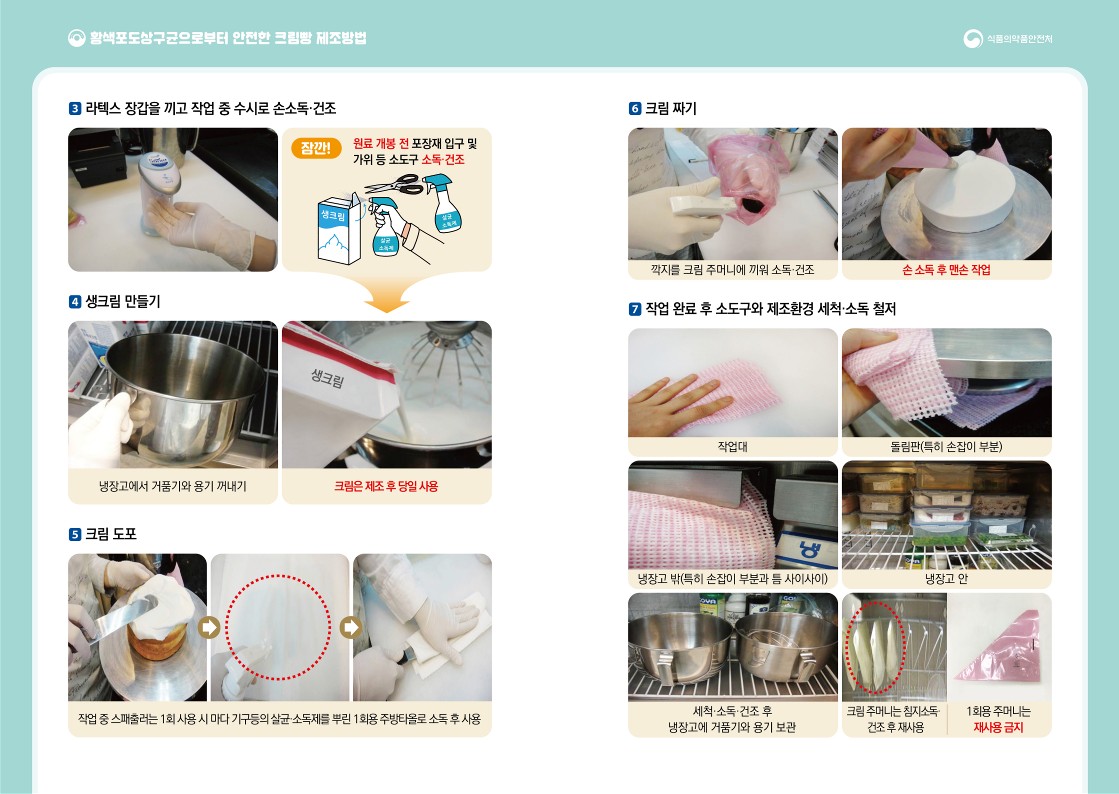 황색포도상구균으로부터 안전한 크림빵 제조하는 방법 첨부 이미지