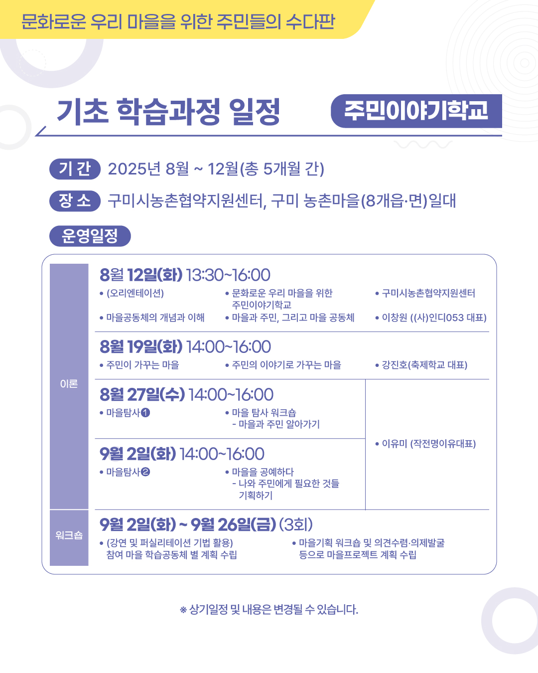 [모집] 2025 주민이야기학교 참여 마을(공동체) 모집! 첨부 이미지